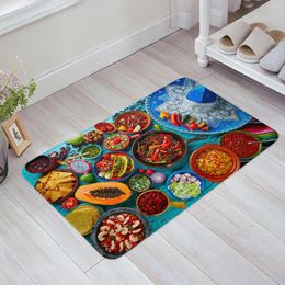 Carpets Mexico Colorful Food Floor Mat Entrance Door Living Room Kitchen Rug Non-Slip Carpet Bathroom Doormat Home Decor