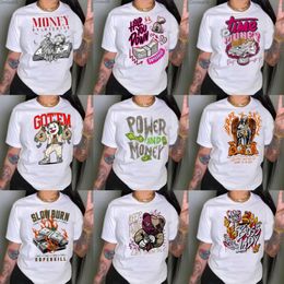 Plus Size 3xl 4xl 5xl Womens Designer T-Shirt Tops 2024 Damen Lose T-Shirt Round Neck Kurzarm T-Shirt Geld Cartoon Druckt-Shirts