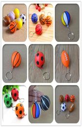 20 PiecesLot Cheap Basketball Pu Keychain Toys Fashion Sports Item Key Chains Jewellery Gift For Boys And Girls Charm Pendant Acces2740085
