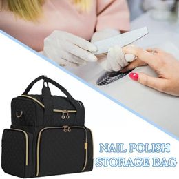 Storage Bags Double Layer Nail Polish Bag Large Makeup Organiser Backpack Portable Cosmetic C6p9