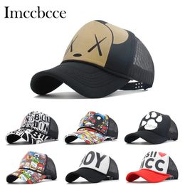 Summer Baby Boys Girls Baseball Cap Children Hats Embroidery Letter Graffiti Sun Outdoor Mesh Cartoon Hiphop 240430