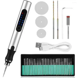 Electric Engraving Pen Kit Cordless Rechargeable Grinding With 35 Bits For Carving Glass Jewellery Wood Stone Manicure