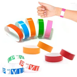 Party Decoration 100pcs Paper Bracelet Synthetic Plastic Wristbands Sticky Wristband Print Pattern Card