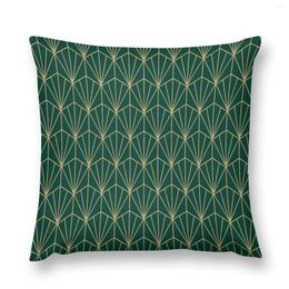 Pillow Art Deco In Green And Gold Throw Pillows Aesthetic Luxury Cover Case Christmas