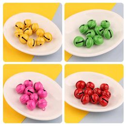 Dog Collars Lacquer Candy Colour Small Round Bell Pet Diy Key Pendant Metal Christmas Chain 22mm R1F9