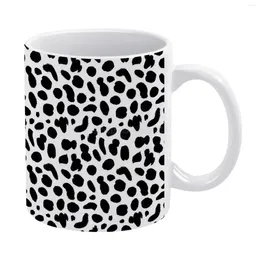 Mugs Dalmatian Pattern White Mug Ceramic Tea Cup Birthday Gift Milk Cups And Abstract Texture Background