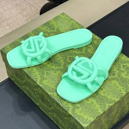 Sandals de grife de designers chinelos de borracha de borracha feminina geléia de praia plana laranja verão multa ousado ao ar livre sandálias de luxo à prova d'água 03