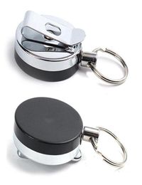 Whole Stainless Steel Retractable Key Chain Recoil Ring Belt Clip Ski Pass ID Holder Party Supplies6362740