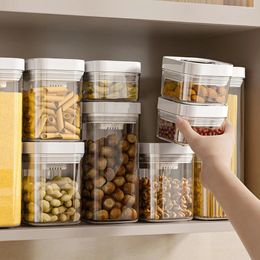 Storage Bottles 450-2300ml Stackable Kitchen Sealed Jar Plastic Food Box Multigrain Tank Bottle Dried Fruit Tea Containers