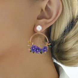 Dangle Earrings Elegant Female Fashion Resin Flower Glamorous Decor Drop For Women Luxury Bride Unusual Wedding Party Jewellery