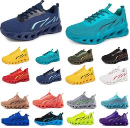 2024 GAI Spring Men Shoes Running Flat Shoes Soft Sole Bule Grey New Models Fashion Colour Blocking Sports Big Size A1SAD