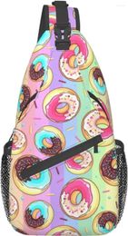 Backpack Colorful Donuts And Glazes Unisex Sling Crossbody Shoulder Bags Adjustable Chest Bag Casual Outdoor Travel Hiking