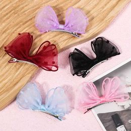 Hair Accessories 2Pcs Girls Print Chiffon Bows Hairpins for Baby Sweet Hair Clips Spring Cute Barrettes Headband Kids Headwear Hair Accessories