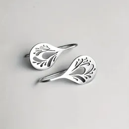 Dangle Earrings Chic Bohemian Silver Color Water Drop - Vintage Tree Pattern Perfect Boho Gift For Women
