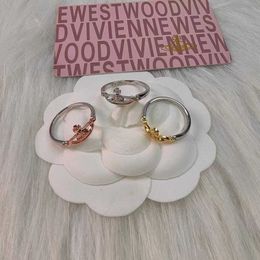 Designer Westwoods Light Luxury Little Saturn Ring Distinctive Design Fashion Double Layer Handpiece Nail