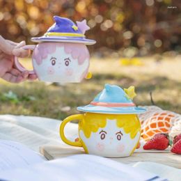 Mugs Creative Cartoon Ceramic Coffee Cup Cute Female Design Small Crowd High Face Value Large Capacity Household Breakfast Cups
