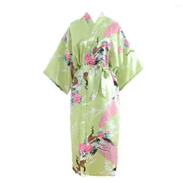 Home Clothing Women Sexy Japanese Style Sleepwear Girls Printed Short Sleeve Sleep Robe El Casual Nightwear Light