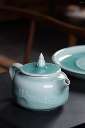 Teaware Sets High Grade Cup Tea Set Traditional Chinoise About Xihu Natural Ceramic Celadon Water Bottle Green Porcelain Gift
