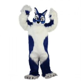 2024 Halloween Blue Wolf Mascot Costume Cartoon Anime theme character Carnival Unisex Dress Christmas Fancy Performance Party Dress