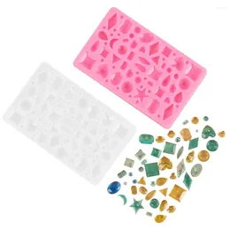 Baking Moulds DIY Cube Ring Necklace Bracelet Nail Art Gem Patch Crystal Epoxy Resin Love Shape Silicone Mold For Jewelry Making