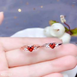 Cluster Rings KJJEAXCMY Fine Jewellery Natural Garnet 925 Sterling Silver Adjustable Gemstone Women Ring Support Test Exquisite