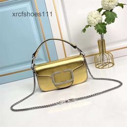 New Calf Handbag Locoo Crossbody Diamond Bags Purse Lady Valentteno 2024 Fashion Chain Leather Single Shoulder Bag Vo Event Designer Crystal RVUA
