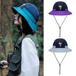 Berets Wide Brim Bucket Hat Fashion Sun Protection Anti-UV Fisherman Cap Portable Quick-dry Panama Camping Hiking