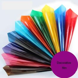 Window Stickers SUNICE Stained Glass Adhesive Film Colourful Decorative Privacy Tinting Home Deco 45cmX200cm(17.7inchX78.7inch)