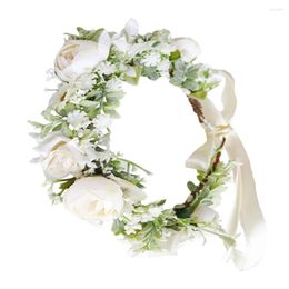 Decorative Flowers Wreath Decor Pendant Rose Garland Wedding Hair Accessories Women Delicate Babysbreath Bride