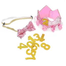 Dog Apparel Pet Supplies Hat Bow Tie Birthday Accessories Decoration Decorations Pink Puppy Supply Child