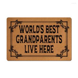 Carpets World's Grandparents Live Here Home Rubber Doormat Outdoor Anti-slip Mats Bedroom Bedside Mat Kitchen Area Rug