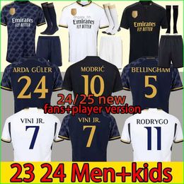 Soccer Jerseys 23 24 25 jude BELLINGHAM VINI JR Soccer Jerseys KROOS Tchouameni 2024 Football T Shirt real Madrids CAMAVINGA Rodrygo MODRIC VALVERDE MenS kids KIT Pl