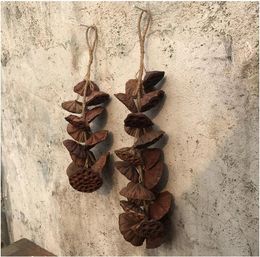 Decorative Figurines Dried Lotus Peng Fruit String Window Display Flowers And Fruits Pography Props Wall Decoration Pendant