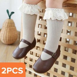 Kids Socks Baby girl knee high socks baby and toddler socks warm legs pure cotton elastic cute lace curly long socks d240513