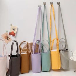 Storage Bags Portable Sport Cup Canvas Sleeve Pouch With Strap Outdoor Travel Bubble Tea Carrier Coffee Holder Women Child Bag