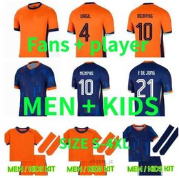 Soccer Jerseys 2024 Euro Cup NetHErlANds MEMPHIS European HoLLAnd Club Soccer Jersey 24 25 Dutch National Team Football Shirt Men Kids Kit Full Home Away F DE JONG DE L