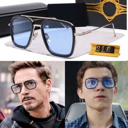 Sunglasses 2024 DITA FLIGHT 006 Tony Stark Style Classic Unisex Sunglasses - Luxury Square Metal Goggles for Men and Women