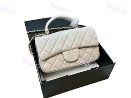 7A Portable Women Designer Mini Handle Shoulder Bag Classic Flap Caviar Leather Quilted Gold Hardware Matelasse Chain Square Cross Body Handbag Luxury Purse