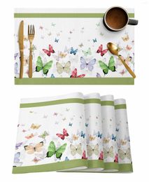 Table Mats Butterfly Watercolor Animal Placemat Wedding Party Dining Decor Linen Mat Kitchen Accessories Napkin