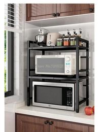 Kitchen Storage Retractable Microwave Oven Rack Rice Cooker Countertop Bracket Household Multifunctional Shelf
