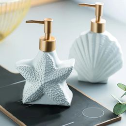 Liquid Soap Dispenser Ceramics Portable Dispensers Handwashing Fluid Bottle Shell Star Shape Lotion Bathroom