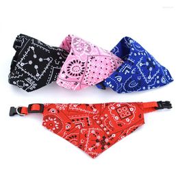 Dog Collars Adjustable Scarf Cat Triangle Pet Printed Saliva Towels Washable Bow Ties Collar Accessories