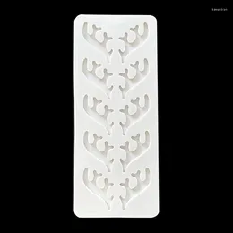 Baking Moulds Christmas Elk Antlers Fondant Silicone Mold Cake Paper Cups Small Chocolate Card Decoration Accessories Mould 19-279