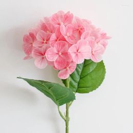 Decorative Flowers Plastic Pink Hydrangeas Branch Artificial Simulation Hydrangea 3D Printed Fake Flower Dining Table Decoration