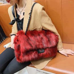 Bag Luxury Faux Fur Bags For Women Winter Handbag Large Capacity Shoulder Females Plush Tote Designer Evening Party Clutch