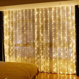 Strings Christmas Decoration Curtain LED String Lights 3m Remote Control Holiday Wedding Fairy Garland Light For Bedroom Outdoor Home