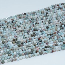 Loose Gemstones Natural Simple Quality Larimar Faceted Round Beads 4.4mm