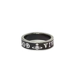 Designer Westwoods English Letter Enamel Ring Womens Light Luxury High Beauty Couple Version Nail M3VQ