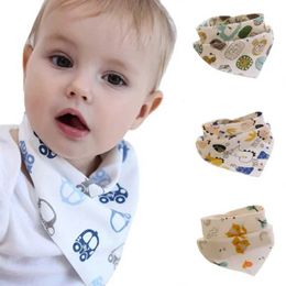 Bibs Burp Cloths New baby bib triangle cotton bandana bib suitable for boys girls Burp fabric baby scarves dining collars accessories Saliva towels d240513