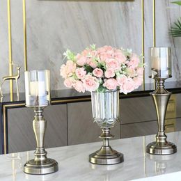 Candle Holders European Holder Clssical Silver Metal Nordic Romantic Table Decoration Porta Velas Home Decor ZP50ZT